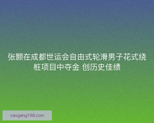 张颢在成都世运会自由式轮滑男子花式绕桩项目中夺金 创历史佳绩